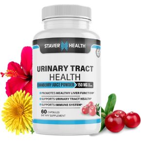 Urinary Tract Health, Cranberry Pills for Women, D Mannose 1000mg Capsules - Dandelion Herb Supplement - Helps Women Health, 60 CT