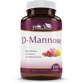 مكمل D-Mannose 800 مجم، كبسولة D-Mannose مع التوت البري ومستخلص الهندباء وفيتامين C، يدعم المناعة الشاملة، 120 كبسولة نباتية