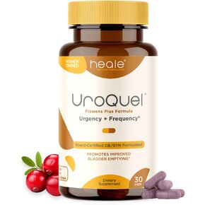 UroQuel - Natural Bladder Control Cranberry Supplement - Reduce Bathroom Urgency, Frequency, Incontinence, with Flowens - OBGYN Formulated - Cranberry Pills for Women & Men - by Heale - 30 Capsules