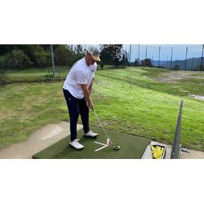 Golf Swing Training Aid - Endorsed by Bradley Hughes, Teaches Correct Swing Plane – Tempo - Alignment – Hit a Perfect Draw -Putting -Practice Indoor/Outdoor -Made in USA.