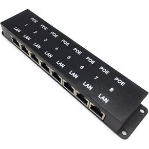 PoE Texas 8 Port PoE Injector - 10/100 طاقة سلبية عبر إيثرنت مع مصدر طاقة UL 48V 60W - حاقن PoE 802.3af لهواتف VoiP ونقاط وصول WiFi وكاميرات IP - أضف PoE إلى مفتاح غير PoE