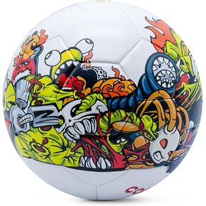 Soccer Ball Size 5 Graffiti Cartoon Surface 32 Panels Slip Resistant Recreation Practice Soccer Ball, Outdoor & Indoor Cartoon Soccer Balls for Youth Girl and Adult