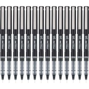 Pilot, Precise V5, Capped Liquid Ink Rolling Ball Pens, Extra Fine Point 0.5 mm, Black, Pack of 14