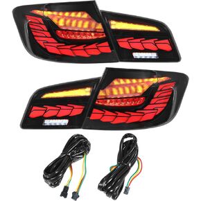 OLED Tail Lights Assembly - Car Sequential Turn Signal and 3D Dynamic Animation Lighting with Running Light - for BMW 535i 5 Series F10 F18 Base Luxury 11-17 Plastic Black - 1 Pair