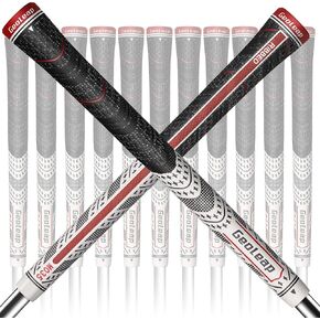 Geoleap ACE-R Golf Grips Set of 13- Back Rib Improved Control，Multi Compound Rubber and Cord Hybrid Golf Club Grips, Standard/Mdisize, 7 Colors Optional.