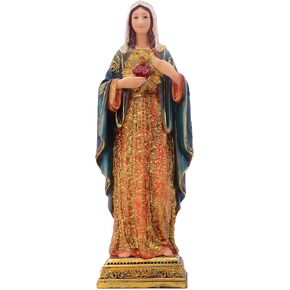Virgin Mary Statue Sacred Heart Figure Resin Sculpture Savior Figurine Catholic Religious Home Chapel Decoration