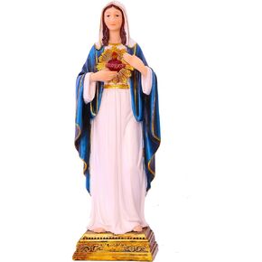 Virgin Mary Statue Sacred Heart Figure Resin Sculpture Savior Figurine Catholic Religious Home Chapel Decoration