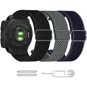 Abanen 22mm Elastic Nylon Watch Bands with Watch lugs for Garmin Instinct 2 Solar, Soft Stretchy Quick Dry Ultra-light Wristband Strap for Garmin Instinct Crossover Solar, Instinct Esports