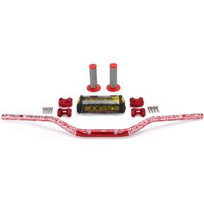 1 1/8 مقود سميك مع دعامات مقابض للقضيب. تناسب RAPTOR700 TBR7 YZ85 CR85 RM250 CRF250 YZ250 KX250 وما إلى ذلك. الدراجة الترابية ATV (أسود + أبيض) in Kuwait