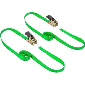 PowerTye Mfg Endless Ratchets - 1in x 4ft Easy Grip (no Hooks) - 400 lb. Working Load Limit / 1,200 lb. Break Strength - Black 2-Pack