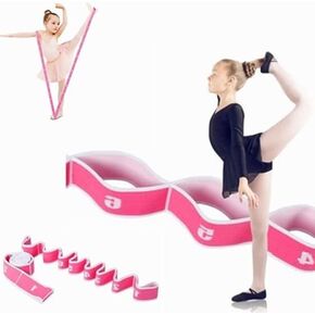 حزام مطاطي للأطفال باللون الوردي والأبيض، شريط مطاطي للتدريب على الرقص للأطفال، أشرطة مطاطية، حزام مطاطي مع حلقات للمرونة، سجادة اليوجا، أشرطة حمل، حامل التشجيع، تمرين الساق، اليوجا in Kuwait