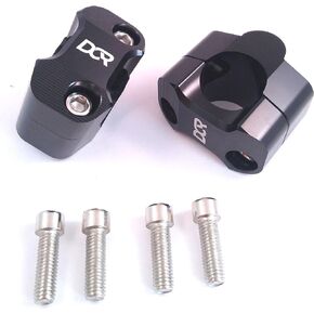 Black DCR 7/8" To 1 1/8" Universal Handle Bar Adapter Riser Fat Bar Conversion for Honda