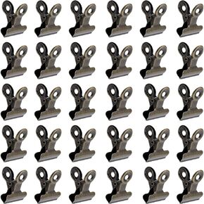 Boao 100 Pieces Mini Metal Clips Hinge Clips for Photos, Maps, Drawings, Art Work, Papers, Price Tag, 0.87 Inch (Light Gold)