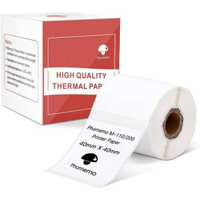 Multi-Purpose White Self-Adhesive Label Paper for Phomemo M200/M110/M220/M120/M221 Label Printer, 3/4" X 3/8"(20x10mm), 600 Labels/Roll