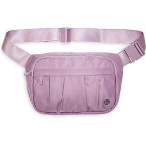 Gaiam Fanny Pack Running Belt Bag - Out & About Waist Pack Cell Phone Holder Exercise Gym Slim Zipper Workout Pouch Jogging Bag, Multi Pocket, Adjustable, Walking, Runner Accessories Women