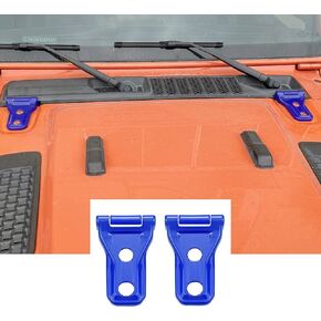 Engine Hood Hinge Cover Trim Compatible for Jeep JL JLU Wrangler & Unlimited 2018-2021 ABS 2pcs(Blue)