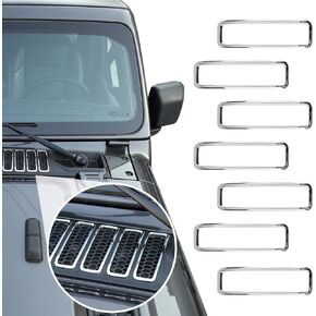 غطاء فتحة تهوية غطاء محرك السيارة غطاء فتحة تهوية مناسب لـ 2018-2024 Jeep Wrangler JL JLU & Gladiator JT الملحقات الخارجية (كروم)