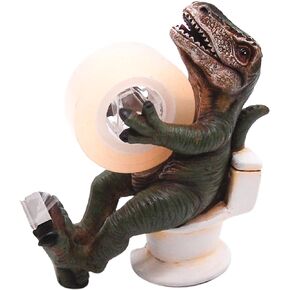 Dinosaur Sitting on a Toilet Tape Dispenser, Unique Desk Accessory, Funny Office Supplies, 5.5 Inches