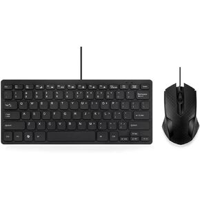 MCSaite Wired Mini Keyboard and Mouse Combo - with Keyboard Cover USB 60% Keyboard for Windows, PC, Laptop