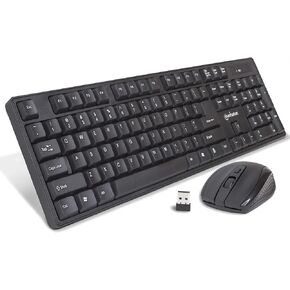 Manhattan Wireless Keyboard and Mouse Combo - Full-Size USB Wireless Keyboard Mouse Set with 2.4GHz Dongle for PC Computer Laptop - Compatible with Windows and Mac – 3 Year Warranty - Black 178990