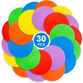 9inch Spot Markers Flat Field Cones， Non Slip Rubber Agility Markers Flat Field Cones ， for Soccer Basketball Sports Speed Agility Training （30 pcs） (30)