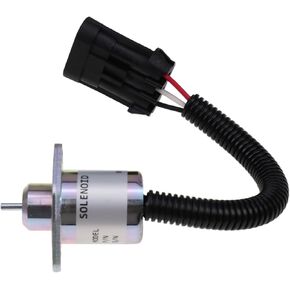 Shutoff Solenoid Valve 6670602 12V Compatible with Bobcat 463 553 S70 S100 3Pin