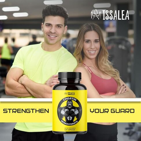 مكملات الكرياتين الغذائية - حبوب الكرياتين مونوهيدرات - 2.5 جرام حبوب الكرياتين مونوهيدرات لحجم العضلات وقوتها وطاقتها - تركيبة غير معدلة وراثيًا - 120 كبسولة in Kuwait