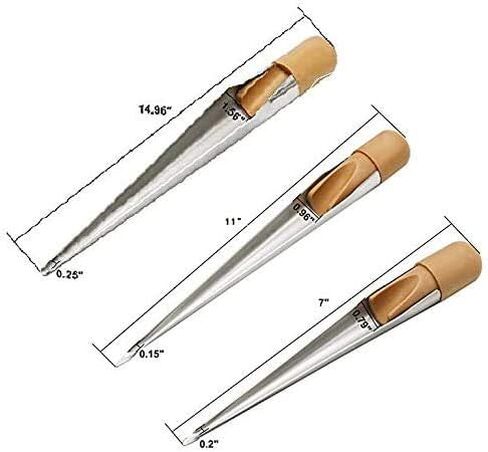 YaeMarine Stainless Steel Rope Splicing Spike FID with Wood Handle for Dia. 1/8" to 1/2", 1/2" to 1", 1" and up Rope in Kuwait