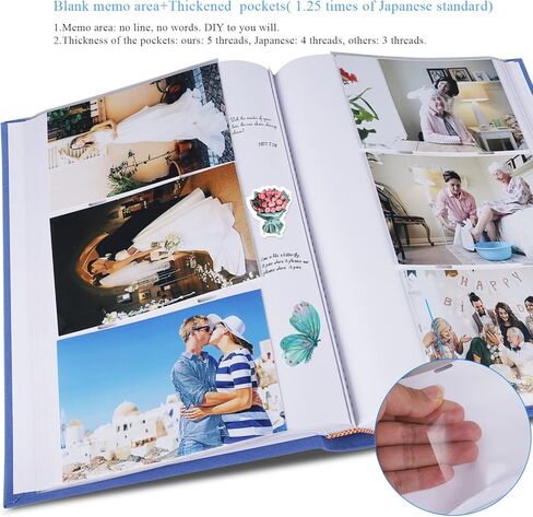 Luxury Fabric Photo Album 4x6 With Writing Space Acid Free Pockets Holds 300 Photos with Memo, 3 Per Pages Photobook Album for Wedding Vacation Family Beige in Kuwait