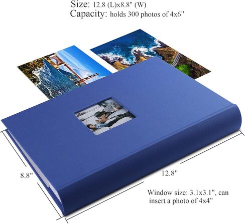 Luxury Fabric Photo Album 4x6 With Writing Space Acid Free Pockets Holds 300 Photos with Memo, 3 Per Pages Photobook Album for Wedding Vacation Family Beige in Kuwait