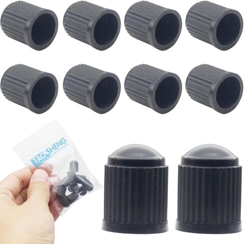 10Pcs Tyre Valve Caps, Universal Fit Plastic Dust Caps for Trucks Car Bikes Bicycles Motorbikes Prams Wheelbarrows Tires, 10 Pieces Black in Kuwait