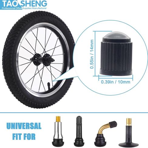 10Pcs Tyre Valve Caps, Universal Fit Plastic Dust Caps for Trucks Car Bikes Bicycles Motorbikes Prams Wheelbarrows Tires, 10 Pieces Black in Kuwait