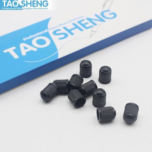 10Pcs Tyre Valve Caps, Universal Fit Plastic Dust Caps for Trucks Car Bikes Bicycles Motorbikes Prams Wheelbarrows Tires, 10 Pieces Black in Kuwait