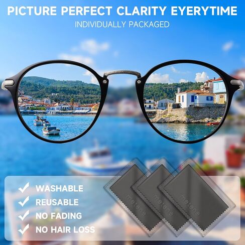 Metene 12 Pack Microfiber Cleaning Cloth (6 "x7"), Individually Wrapped and Equipped with a Storage Box | Microfiber Cloth for Glasses, Screens, Camera Lens and More(Beige) in Kuwait