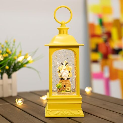 Fall Decor Snow Glob,e Bumble Bee Gnomes Figurines Sunflowers Snow Globe Lantern 6H Time Honey Bee Decor Light Up Bee Gifts for Women/Mom Birthday Party Home Decorations in Saudi Arabia