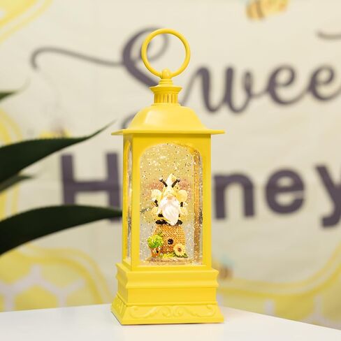Fall Decor Snow Glob,e Bumble Bee Gnomes Figurines Sunflowers Snow Globe Lantern 6H Time Honey Bee Decor Light Up Bee Gifts for Women/Mom Birthday Party Home Decorations in Saudi Arabia