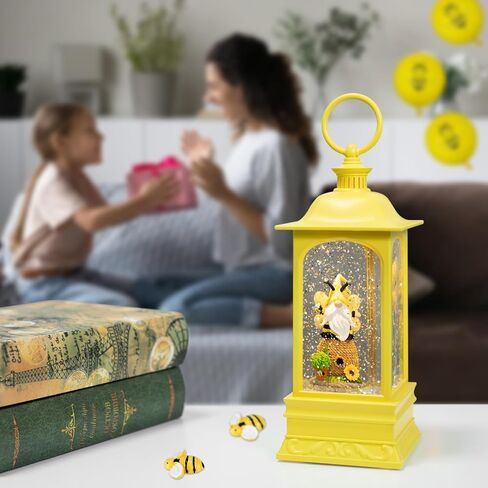 Fall Decor Snow Glob,e Bumble Bee Gnomes Figurines Sunflowers Snow Globe Lantern 6H Time Honey Bee Decor Light Up Bee Gifts for Women/Mom Birthday Party Home Decorations in Saudi Arabia