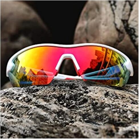 3 أزواج من النظارات الشمسية الرياضية لركوب الدراجات نظارات شمسية للبيسبول للرجال والنساء والشباب البيسبول وركوب الدراجات والصيد والجري، وحماية من الأشعة فوق البنفسجية. in Kuwait