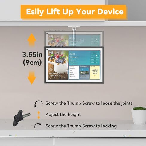 Laivli Under Cabinet Mount for Echo Show 15, Thumb Screw Height Adjustment in Kuwait