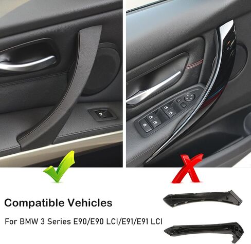 مجموعة استبدال مقبض الباب Jaronx لسيارات BMW 3 Series E90/E91، غطاء خارجي + مقبض سحب الباب مقبض باب الركاب لسيارة BMW 316 318 320 323 325 328 330 335 (2004-2011) (الجانب الأيمن، مقبض سحب + غطاء خارجي) in Saudi Arabia