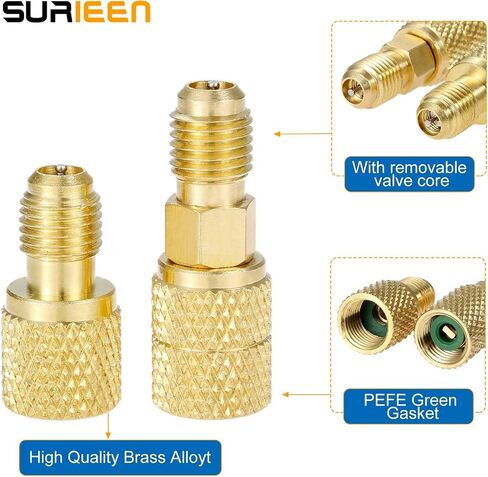 R410A Recharge Kit AC Charging Hose, R410A R134A R22 Manifold Gauge Hose Kit for Air Condition Refrigeration Charging, with R410A Straight Swivel Adapter,1/4" SAE to 1/2" & 5/16'' Adapter in Saudi Arabia