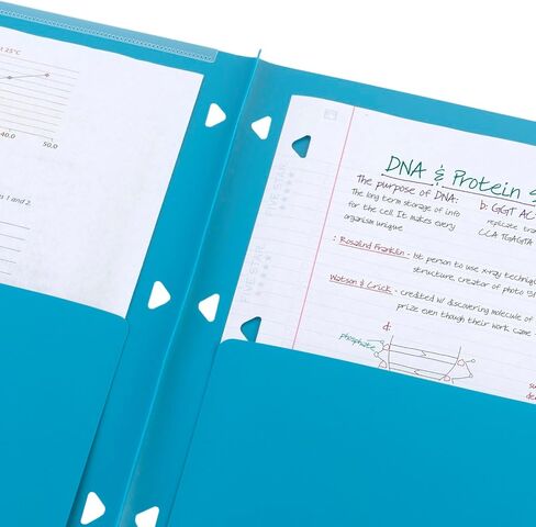 Five Star 2 Pocket Folder, 4 Pack, Customizable Cover, Folder with Pockets, Fits 3 Ring Binder, Plastic, White, Amethyst Purple, Harvest Yellow, Tidewater Blue (330092B-ECM) in Saudi Arabia