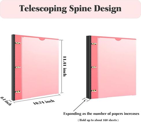 دفتر ملاحظات متعدد الإمكانات، غلاف دفتر ملاحظات ثلاثي الحلقات قابل لإعادة الملء مع غطاء أمامي مخصص، مجلد جيب بلاستيكي متحرك، 5 فواصل بلاستيكية للموضوعات و60 ورقة ملاحظات - أسود in Kuwait