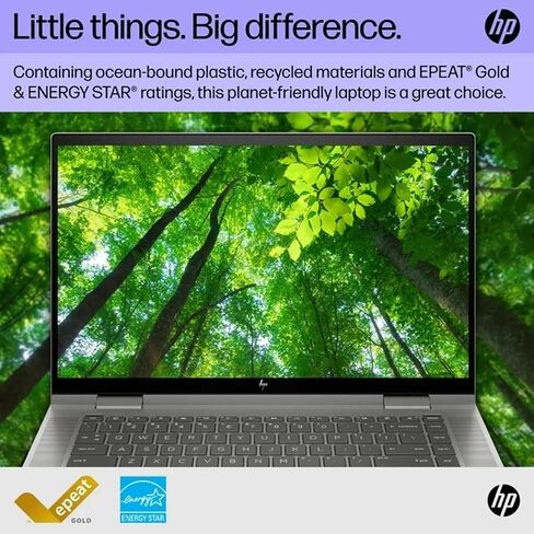 كمبيوتر محمول Envy x360 2 في 1 يعمل باللمس، شاشة 15.6 بوصة FHD IPS Micro-Edge، AMD 6-Core Ryzen 5 7530U، ذاكرة وصول عشوائي 32 جيجابايت، 2 تيرابايت NVMe SSD، WiFi 6E، لوحة مفاتيح بإضاءة خلفية، كاميرا ويب، USB-C، HDMI، SPS HDMI كابل، وين 11 برو in Kuwait