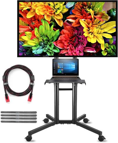 حامل تلفزيون Suptek المحمول مع عجلات ورف لشاشات LCD مقاس 32-70 بوصة وLED وبلازما وشاشة مسطحة بحد أقصى VESA 600x400 (ML5074-3) in Kuwait