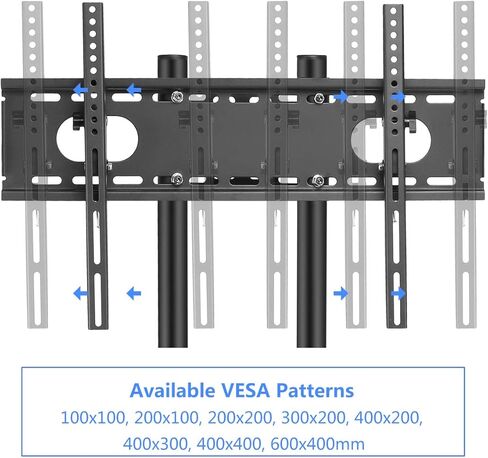حامل تلفزيون Suptek المحمول مع عجلات ورف لشاشات LCD مقاس 32-70 بوصة وLED وبلازما وشاشة مسطحة بحد أقصى VESA 600x400 (ML5074-3) in Kuwait