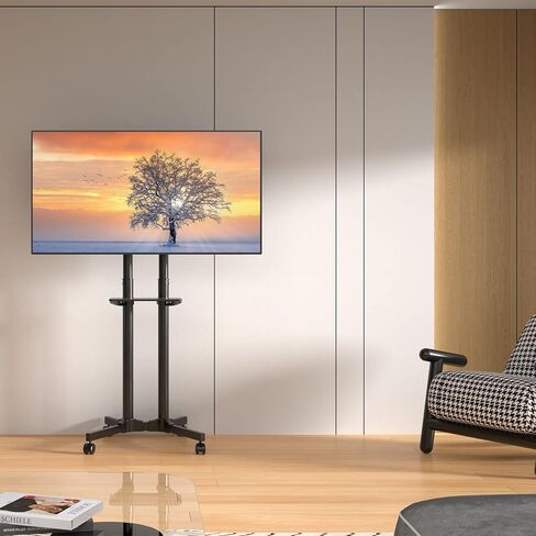 حامل تلفزيون Suptek المحمول مع عجلات ورف لشاشات LCD مقاس 32-70 بوصة وLED وبلازما وشاشة مسطحة بحد أقصى VESA 600x400 (ML5074-3) in Kuwait