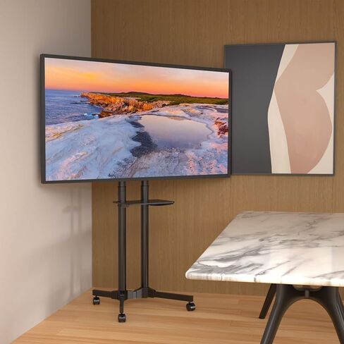 حامل تلفزيون Suptek المحمول مع عجلات ورف لشاشات LCD مقاس 32-70 بوصة وLED وبلازما وشاشة مسطحة بحد أقصى VESA 600x400 (ML5074-3) in Kuwait