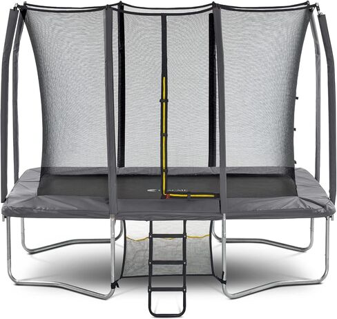 Exacme 7X10 8X12 Foot Rectangle Trampoline for Kids, Double Enclosure Openings, Small Outdoor Rectangular Trampoline with Enclosure Net, 4 Wind Stakes, Storage Bag, 330LB Capacity in Saudi Arabia