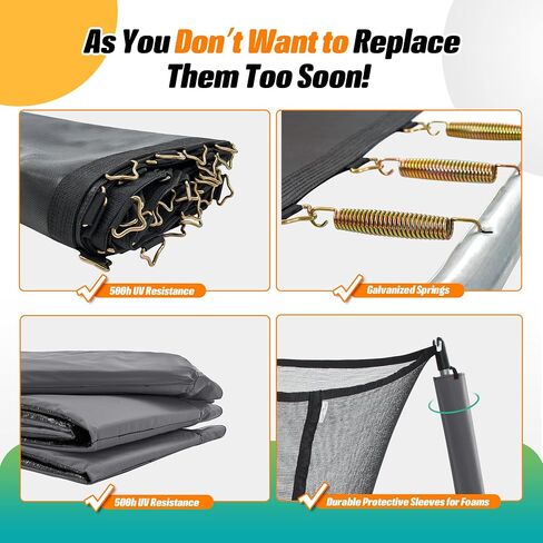 Exacme 7X10 8X12 Foot Rectangle Trampoline for Kids, Double Enclosure Openings, Small Outdoor Rectangular Trampoline with Enclosure Net, 4 Wind Stakes, Storage Bag, 330LB Capacity in Saudi Arabia